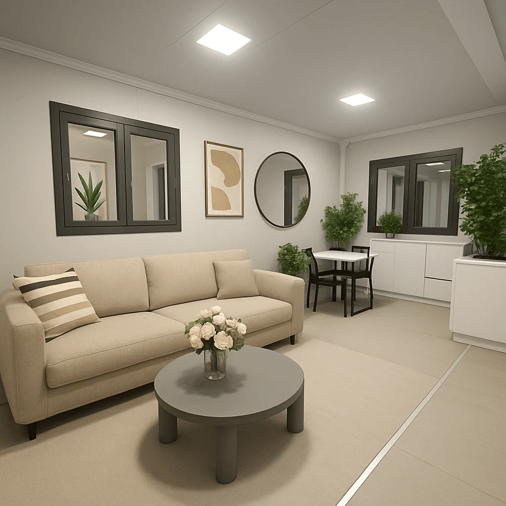 Luxury Portable Container House – 2 Bedroom Prefabricated Modular Home with Kitchen & Bathroom