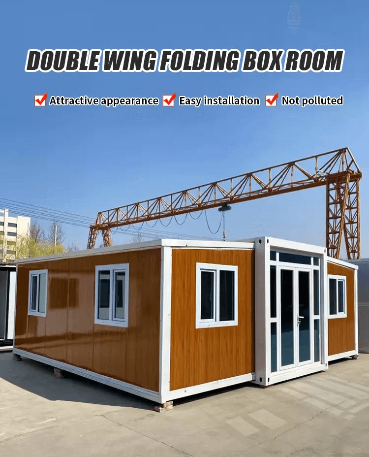 Double Wing Folding Container House – Expandable Prefab Modular Home with Bathroom & Kitchen